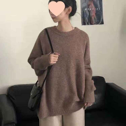 Lazy And Gentle Japanese-style Knit Base Layer For Outerwear