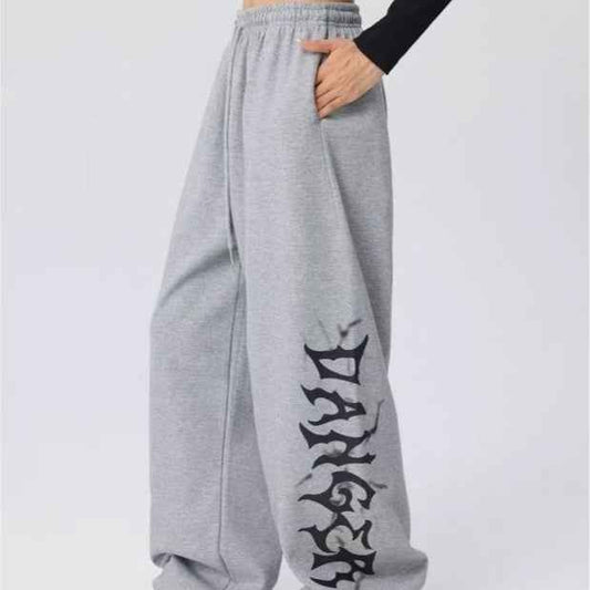 High Waist Drawstring Loose European And American Hot Girl Style Sports Pants Female