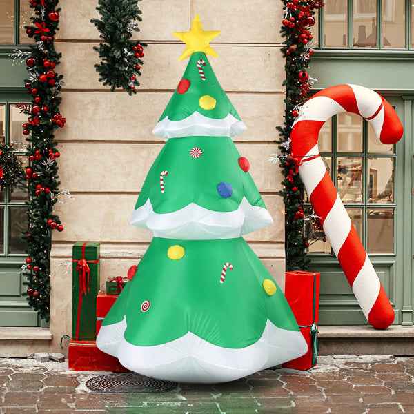 6.9ft Christmas Tree - 4 LED Light Bundles Pocket Inflatable Decoration - DropOnline.co