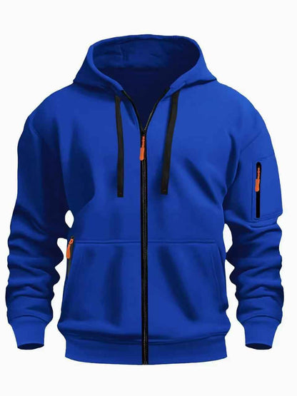 Men's Zipper Hooded Sweatshirt - Sports Casual Cardigan Jacket