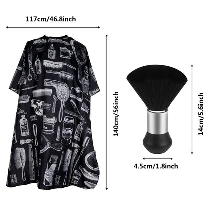 Hair Cutting Barber Cape With Neck Duster Brush Barber Brush Neck Strips Hair Combs Hair Clips, Professional Barber Accessories Cleaning Supplies For Salon Haircut Styling - DropOnline.co