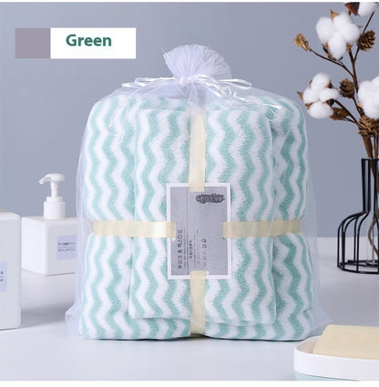 Water Ripple Coral Fleece Towels Child And Mother Suit Two-piece Set