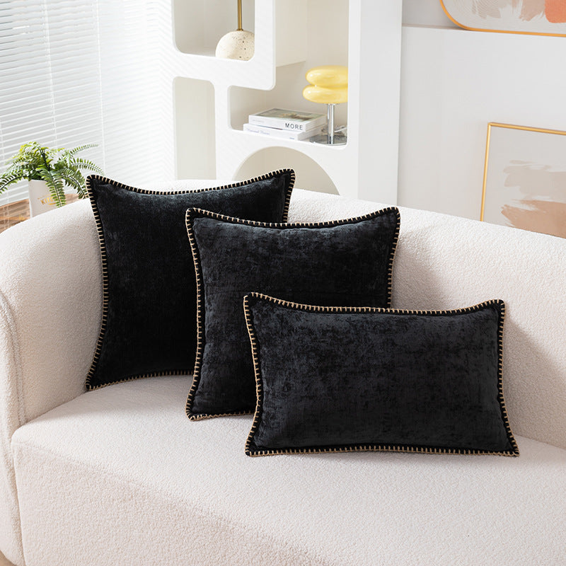 Wool Edge Pillow Cover - Natural Fiber Decorative Cushion Case