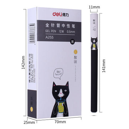 Black Gel Pen Full Needle Tube Water Pen Signature Pen Gel Pen - DropOnline.co