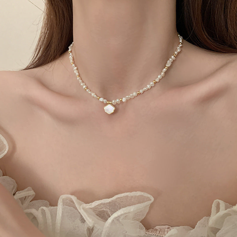 Freshwater Pearl & Shell Jewelry Set - Necklace & Bracelet Collection