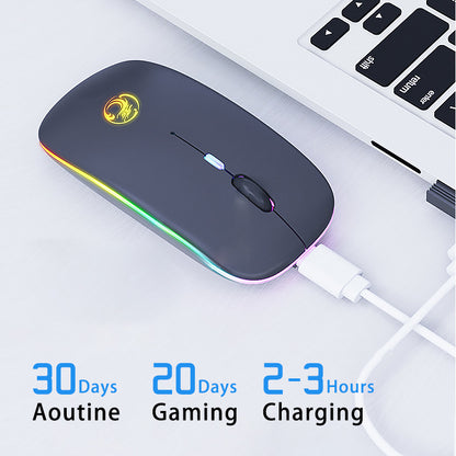 Luminous Charging Bluetooth Dual-mode Wireless Silent Mouse Desktop Notebook - DropOnline.co