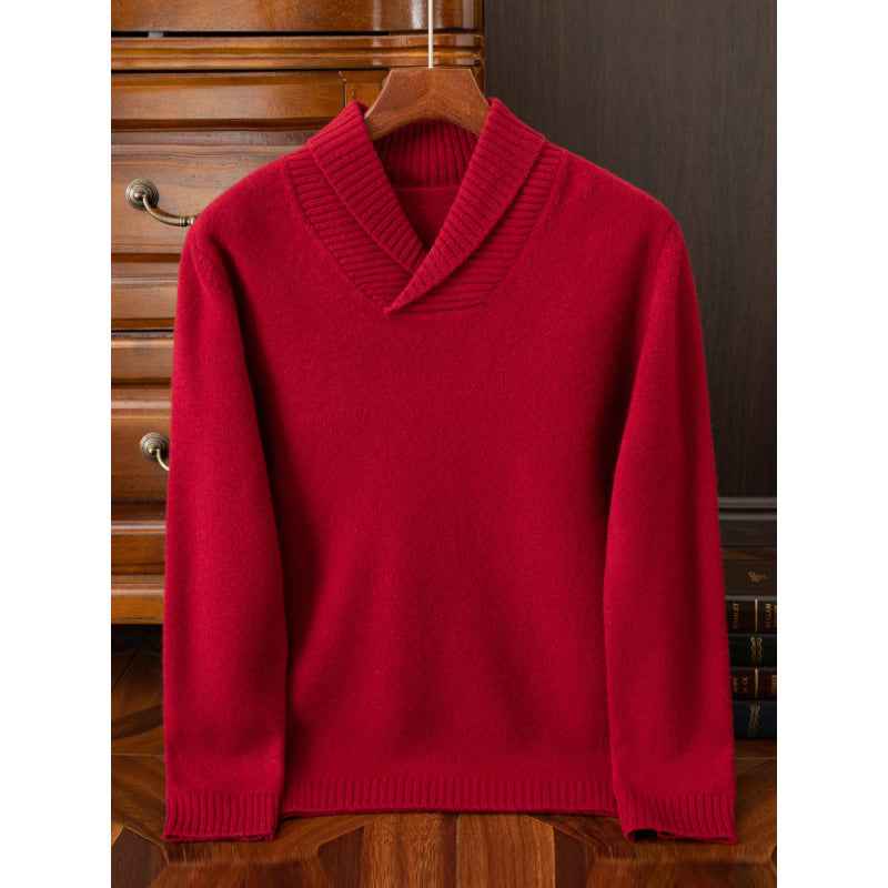 Men's Casual Fashion Collar Wool Pullover Sweater