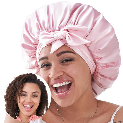 Silk Bonnet, Satin Hair Bonnet For Sleeping For Wavy Curly Natural Hair - DropOnline.co