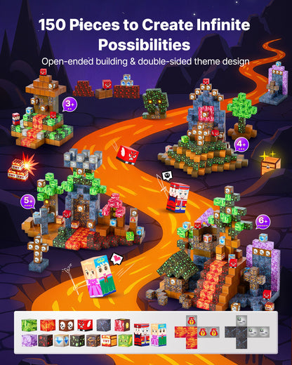 Magnetic Blocks 150 PCS Dark Castle Set STEM Montessori Sensory Toys