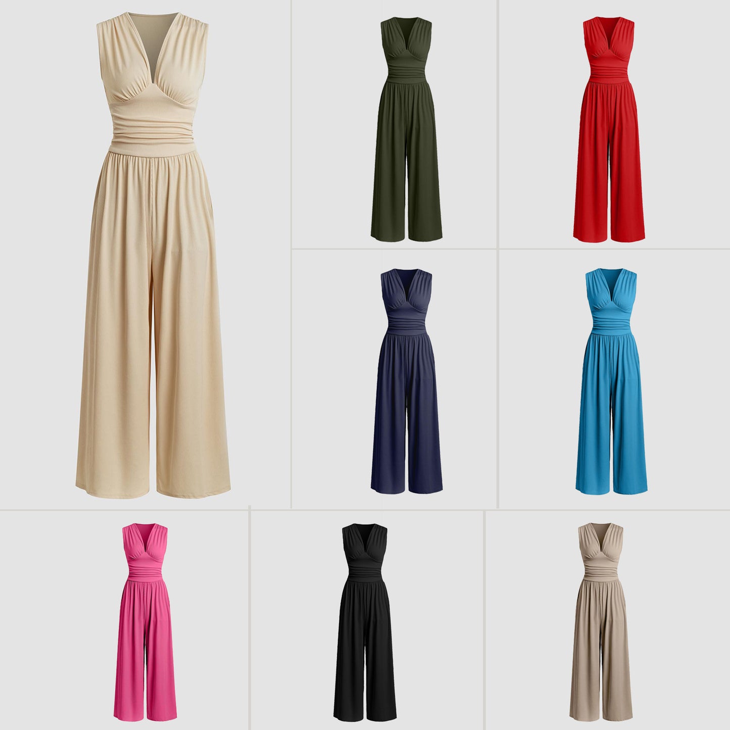 Sleeveless Knitted Wide Leg Jumpsuit