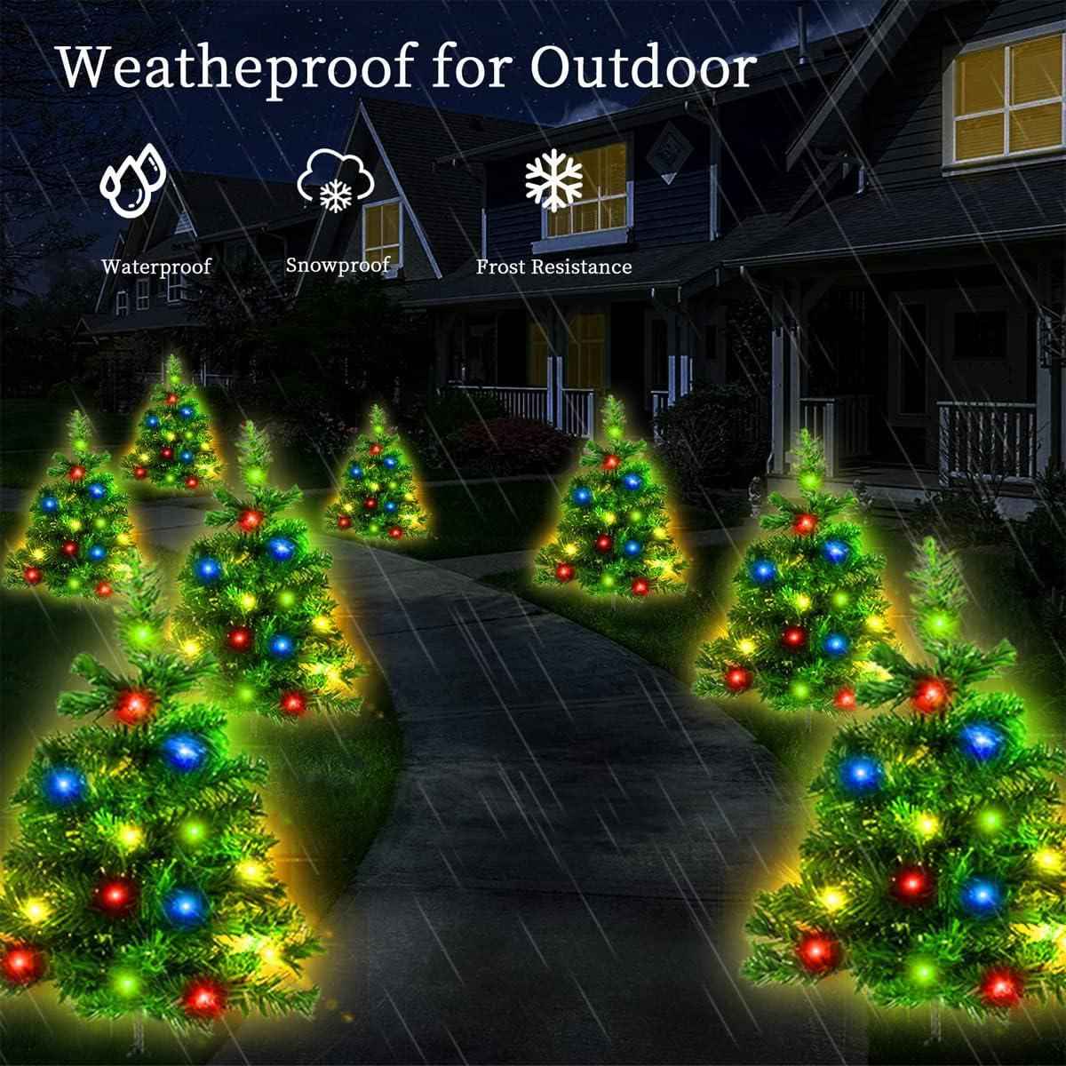 Solar Christmas Tree - 2/4/6 Pack LED Light Multicolor Pathway Decoration