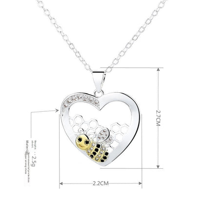 Fashion Exquisite And Creative Bee Hive Pendant Pastoral Style Temperament Female With Hearts Color Separation Necklace - DropOnline.co