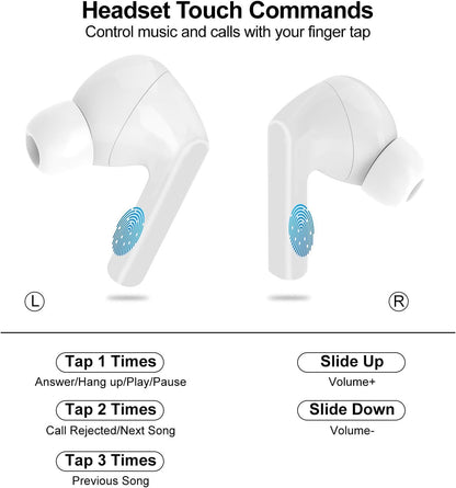 Wireless Earbuds, 5.4 Bluetooth Headphones With Touch Screen Ear Buds, ANC ENC Noise Cancelling Earbuds Headphones With Microphone, Wireless Bluetooth In Ear Earphones For Android IOS Phones - DropOnline.co