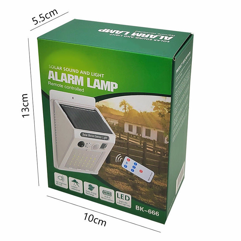 Solar Powered Alarm Light - Remote Control Motion Sensor Security