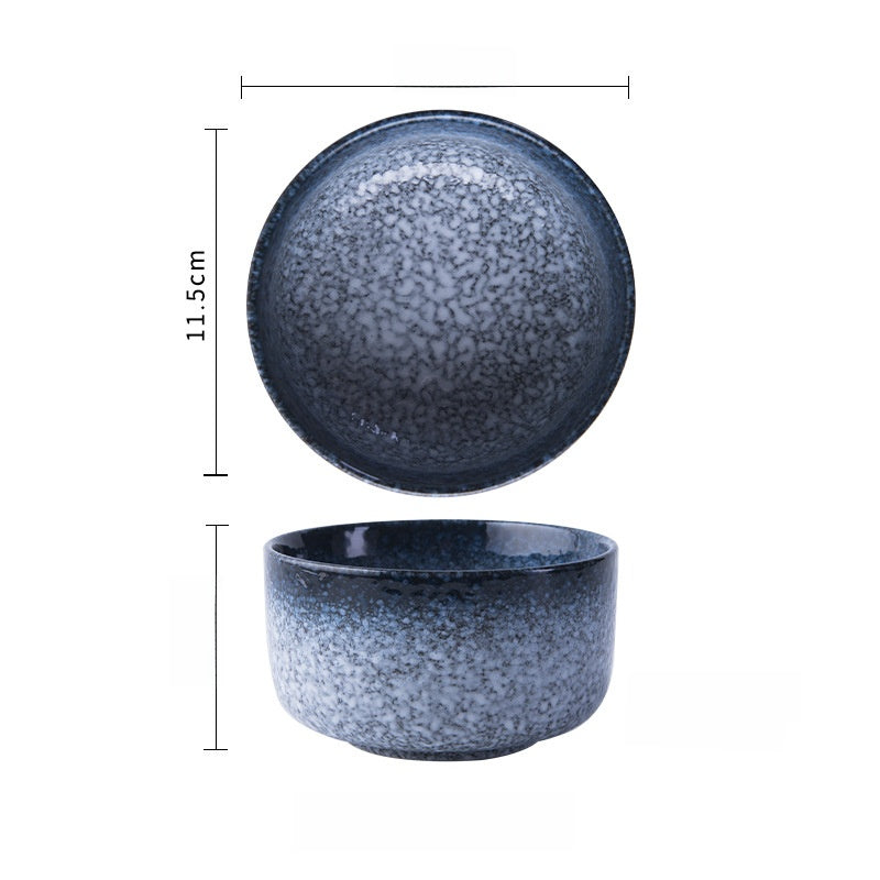 Japanese-Style Porcelain Rice Bowl - Microwave Safe Ceramic Dining Bowl