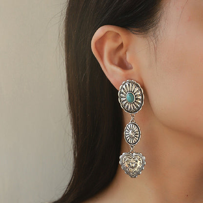 Semi-precious Stone Beaded Twin Earrings For Women - DropOnline.co