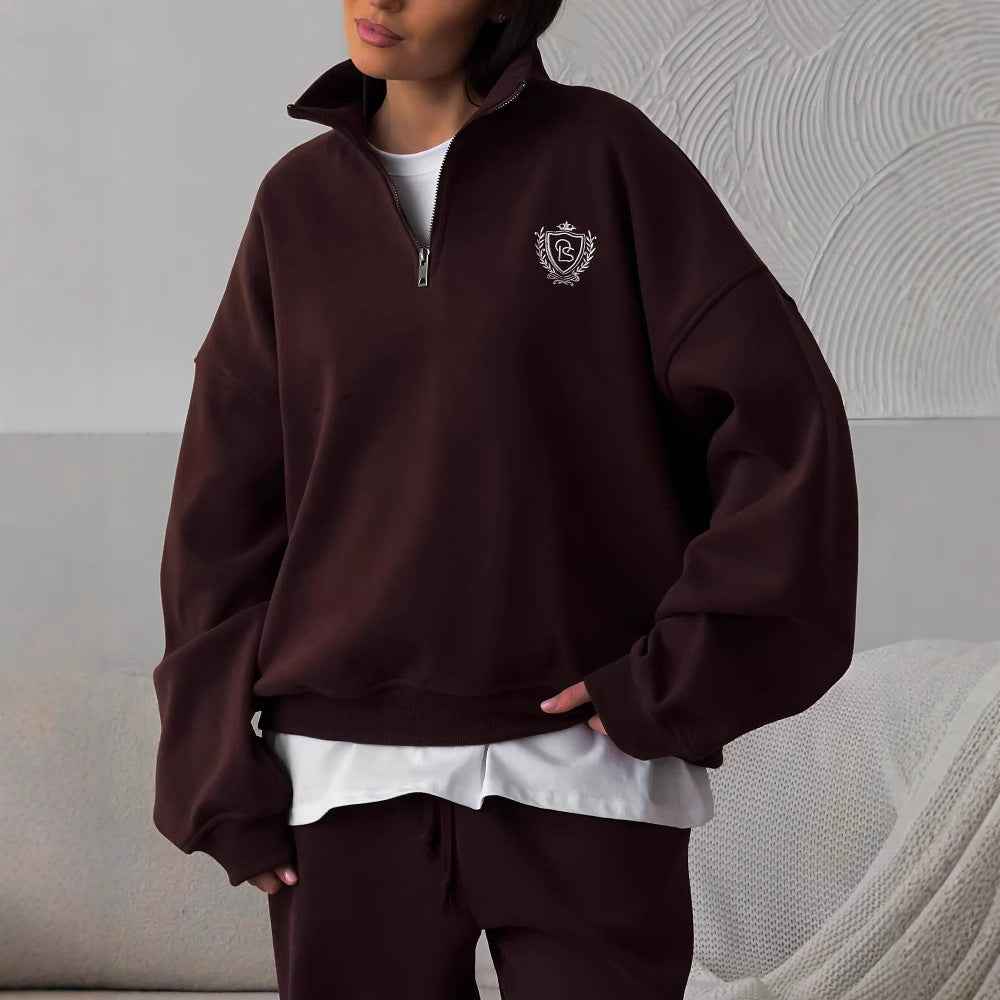 All-matching Comfortable Letter Crew Neck Terry Sweater