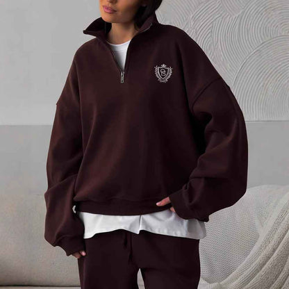 All-matching Comfortable Letter Crew Neck Terry Sweater