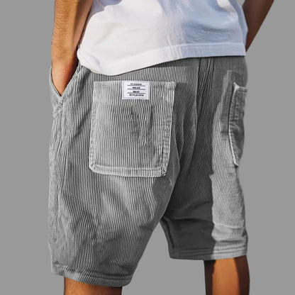 Men's Multi-pocket Embroidery Mark Corduroy Shorts