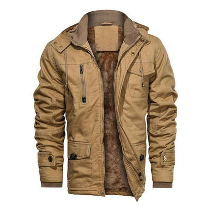 Fashionable Extra-thick Fleece-lined Men's Work Jacket