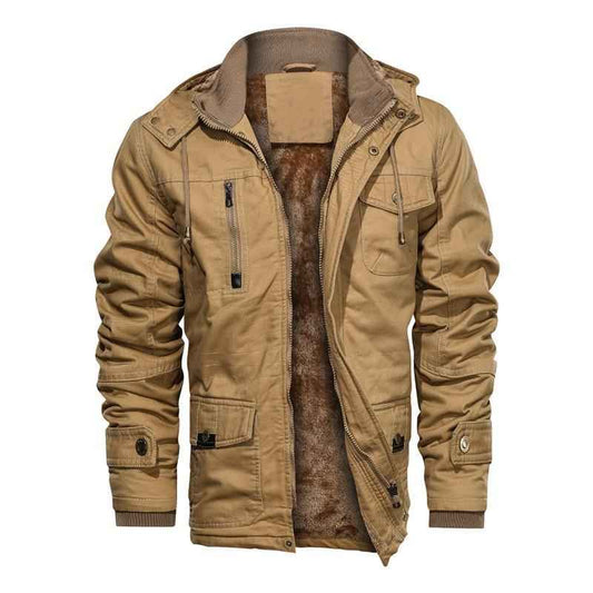 Fashionable Extra-thick Fleece-lined Men's Work Jacket