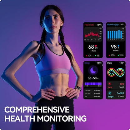 AMOLED Unisex Fitness Tracking Smartwatch With Heart Rate, Blood Oxygen And Sleep Monitoring, Waterproof Function, Pedometer, Swimming Health Activity Tracking - DropOnline.co