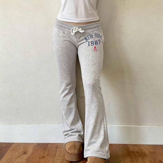 Low Waist Lace-up Lettered Casual Slimming Sheath Hot Girl Fashion Track Pants