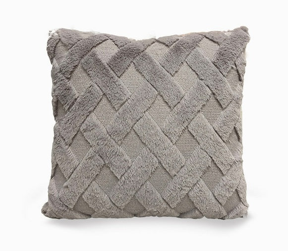 Plush Solid Color Sofa Pillowcase Living Room Cushion