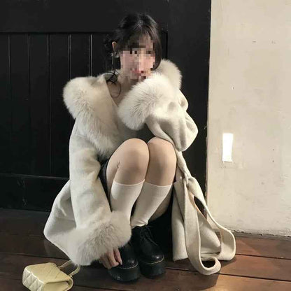 Temperament Noble Fox Fur Collar Coat