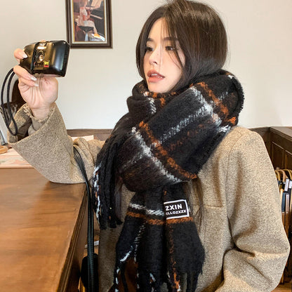 Fashion Scarf - Casual Plaid Printed Warm Neck Protection Scarf - DropOnline.co