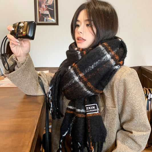 Fashion Scarf - Casual Plaid Printed Warm Neck Protection Scarf