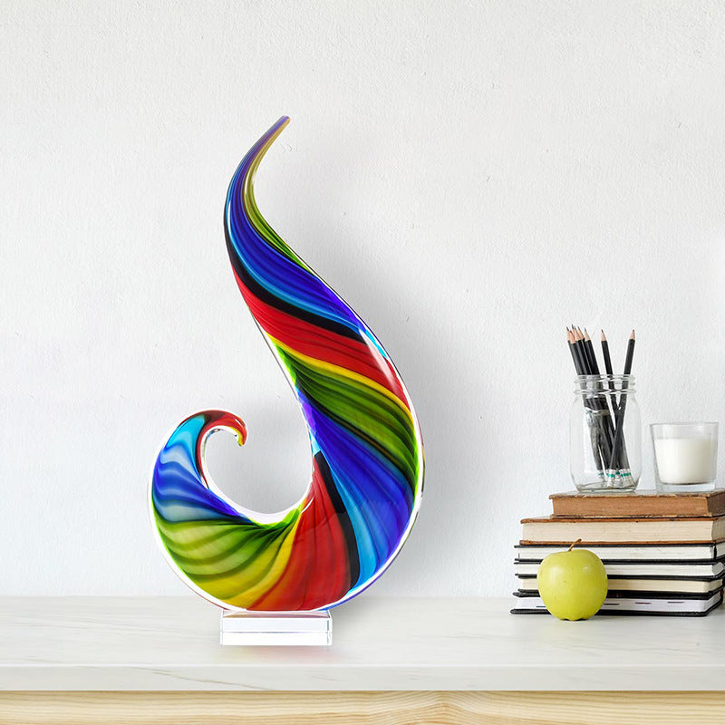 Premium Rainbow Glass Home Decoration - Light Luxury Blown Glass Ornament