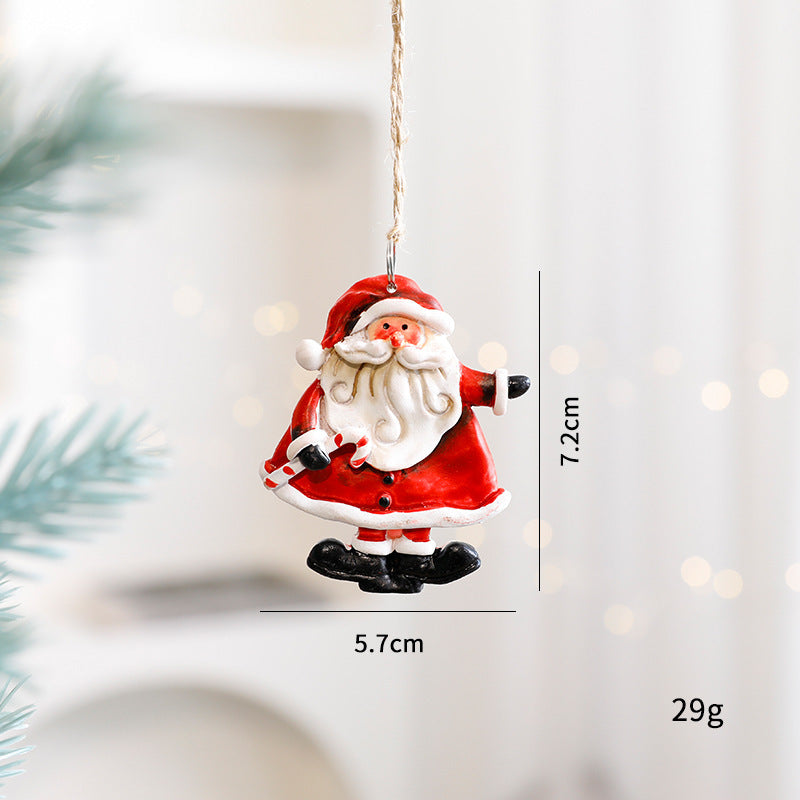 Christmas Resin Character Pendants - Santa Snowman Gingerbread Man Ornaments