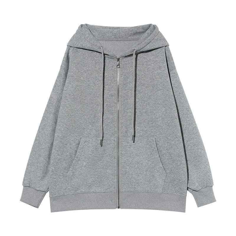 Hooded Loose All-matching Zipper Cardigan Sweater