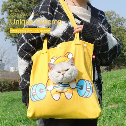 Pet Canvas Shoulder Bag, Cute Animal ShapedCat Carrier Canvas Bags,Portable Pet CanvasTote Chest Bag That Can Expose Head,OutdoorTravel Pet Carrier For Cats Dogs Pet Supplies - DropOnline.co