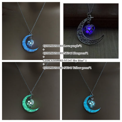 Glowing Pendant Necklaces Silver Plated Chain Necklaces - DropOnline.co