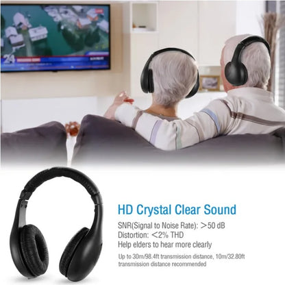 Wireless RF Headphones HiFi Over Ear Headsets RF Transmitter Receiver - DropOnline.co