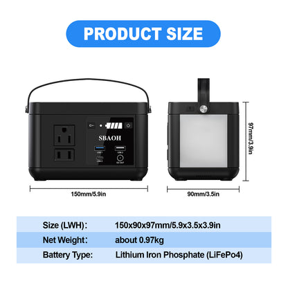Portable Power Station P86,88.8Wh LiFePo4 Battery,with 120W AC Outputs, Solar Generator For Travel And Camping - DropOnline.co