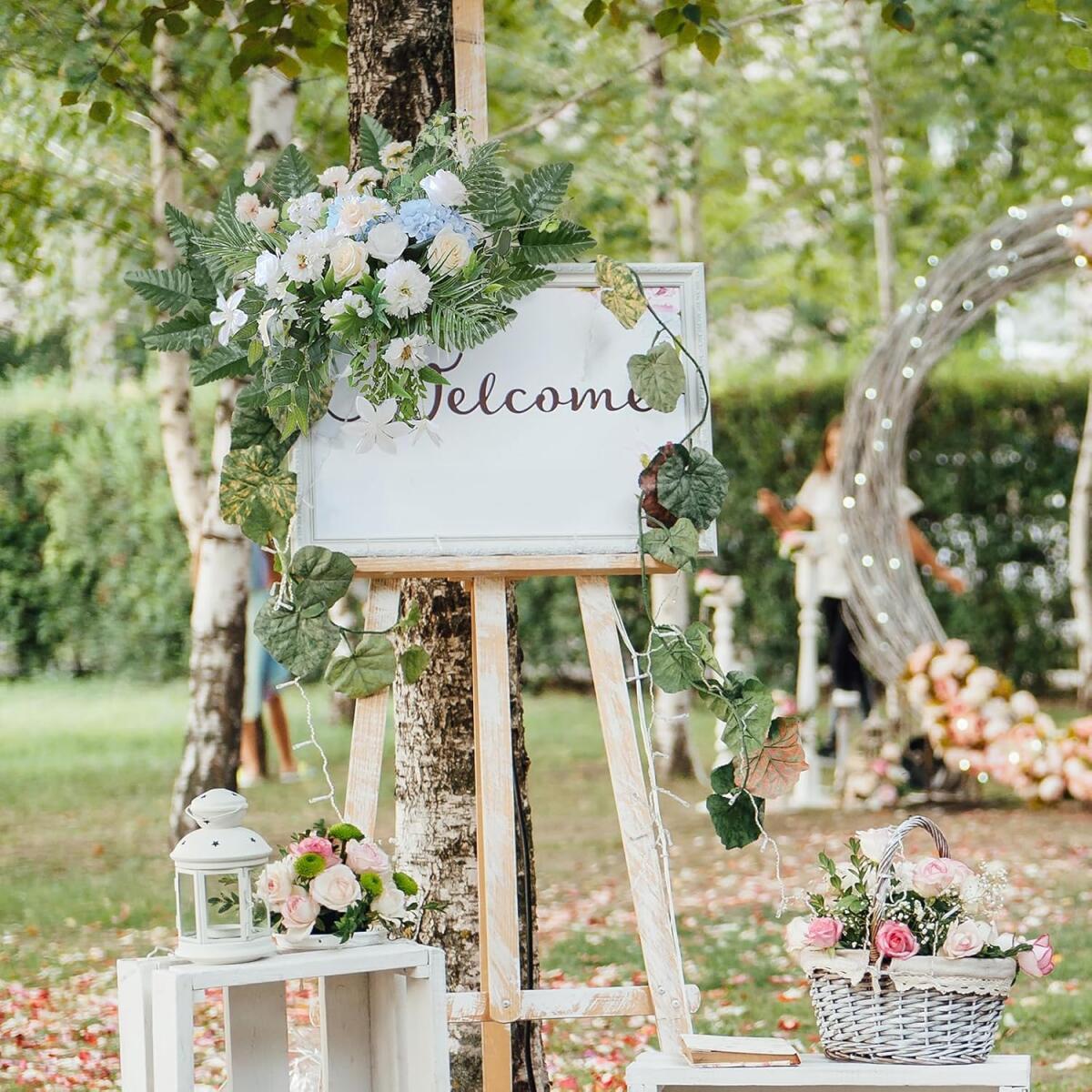 Artificial Fern Leaves Stem Green Cemetery Leaf Picks Wedding Flower Arrangements