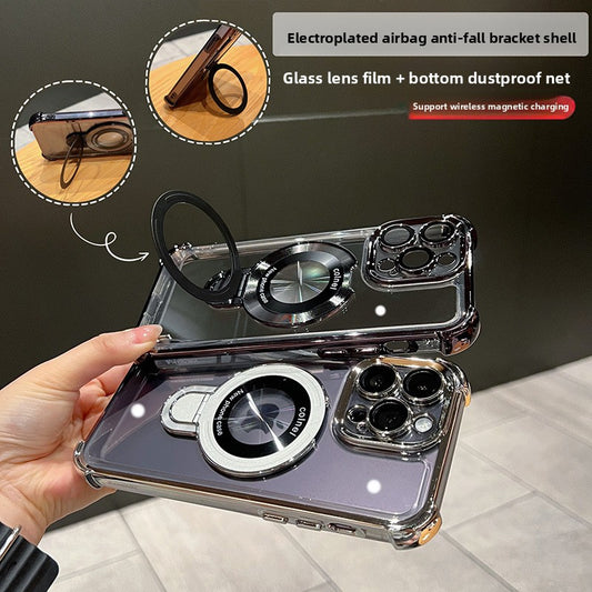 Magnetic Stand iPhone Case - Electroplated Space Design