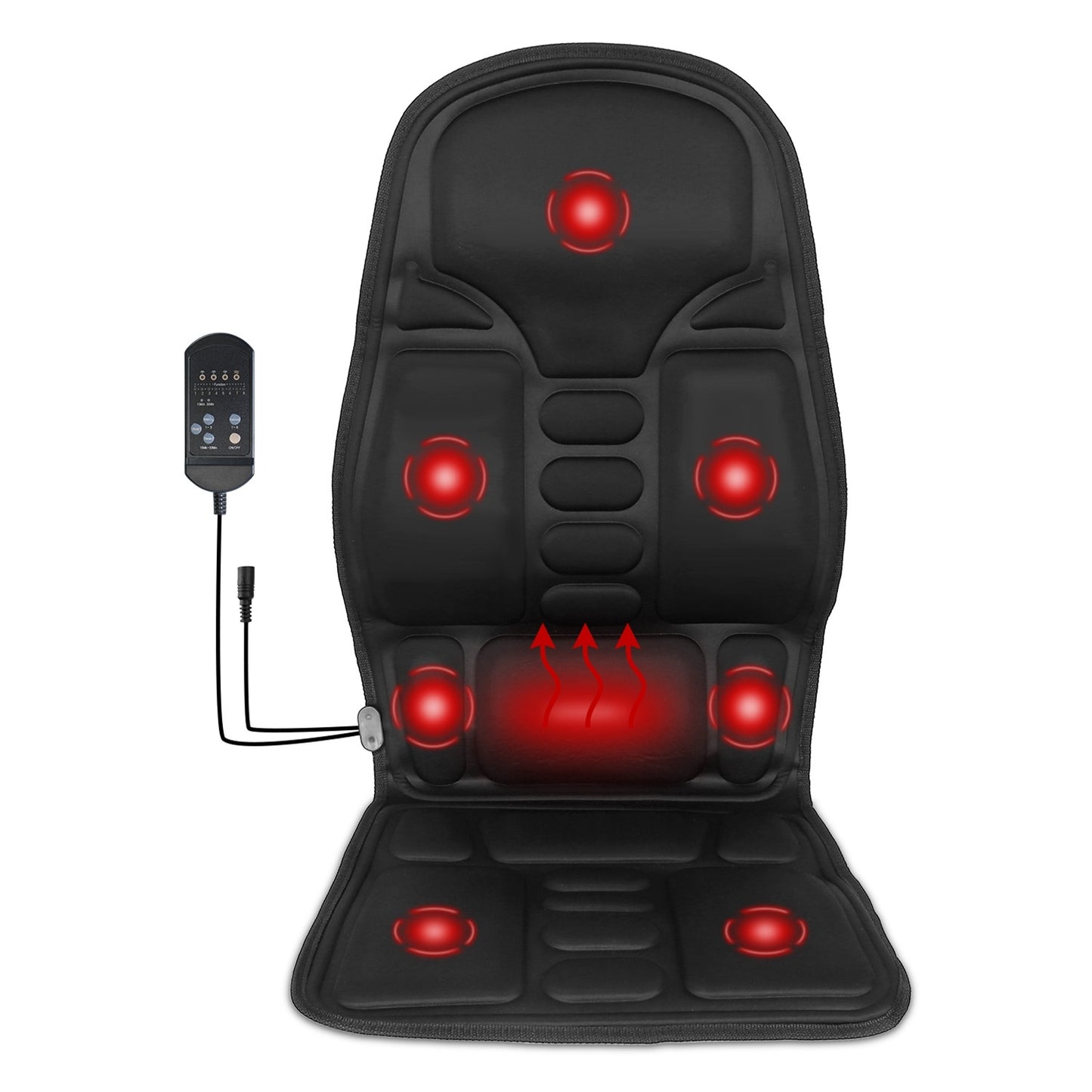 1Pc Back Massager Cushion Electric Massage Car Seat Cushion Chair Pad With Heating Function 8 Vibration Modes 3 Intensity Levels Fedex Shipping