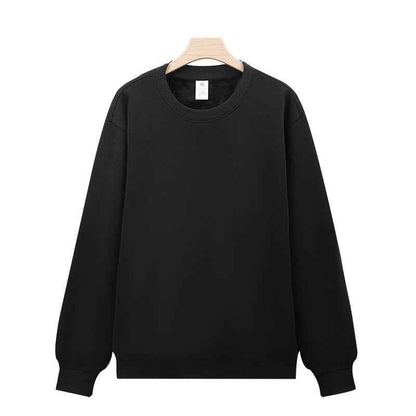 Heavy Chinese Cotton Round Neck Sweater Solid Color Korean Style Loose Casual Long Sleeves