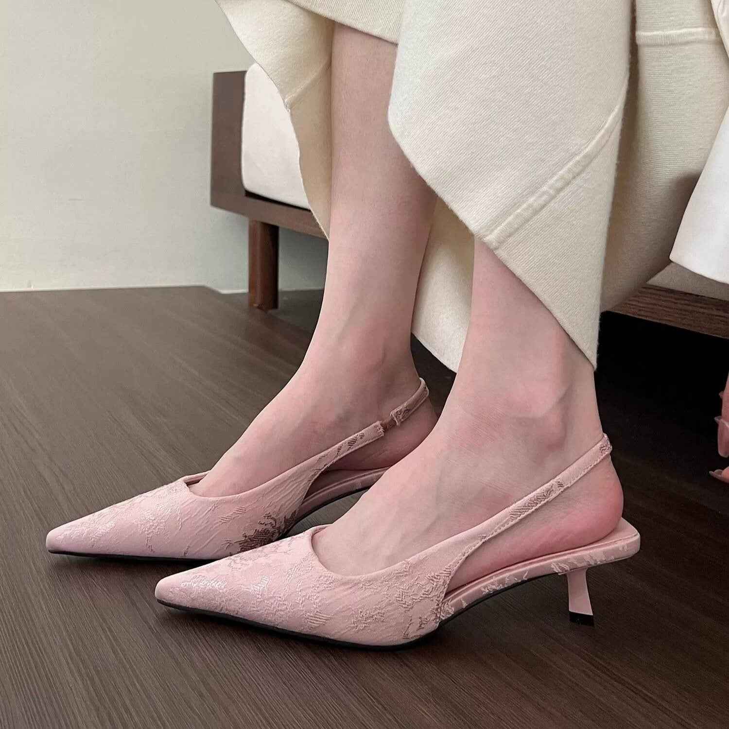 White Suede High Heels Women's Elegant Fashion Stiletto