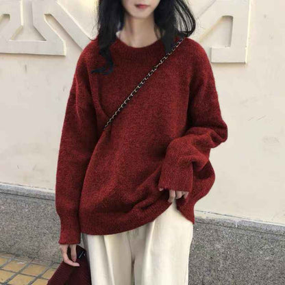 Lazy And Gentle Japanese-style Knit Base Layer For Outerwear
