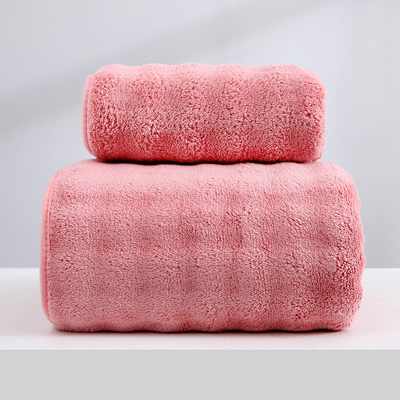 Wide Stripe Dark Stripe Coral Velvet Printing Towels Suit