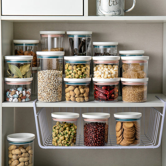 Clear Plastic Storage Jars - Microwave Safe Kitchen Containers Set
