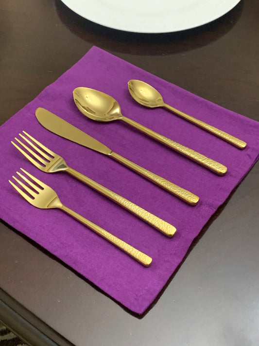 Vibhsa Ménagère 20 Pièces en Or, Service pour 4 - Brillante