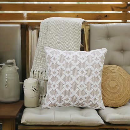 Decorative Beige Accent Throw Pillow  20"x20"