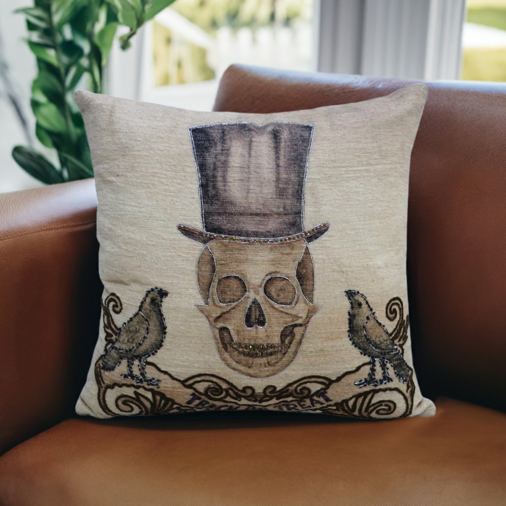 Oreiller décoratif brodé d'Halloween 20 po x 20 po