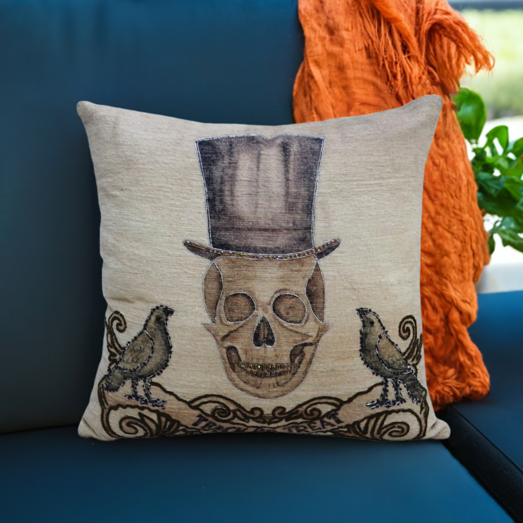 Oreiller décoratif brodé d'Halloween 20 po x 20 po